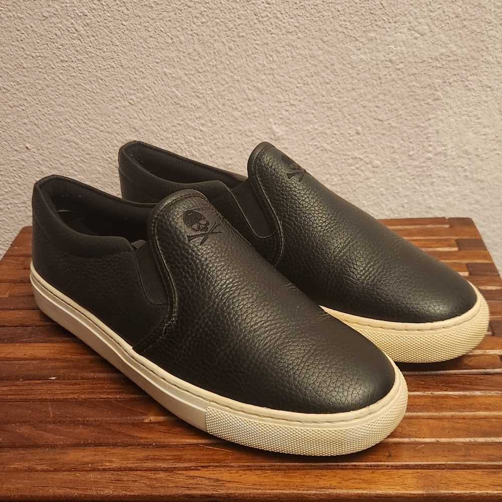 G/FORE Black Textured Slip-On Loafers